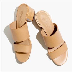 Madewell Kiera Block Heel Slide in Vintage Beige